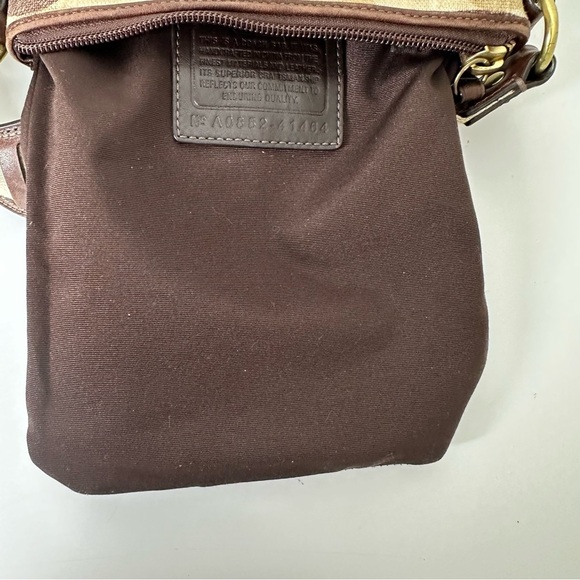 Coach Signature Crossbody Swingpack Cream/Tan/Brown Handbag 41464 - Picture 12 of 16